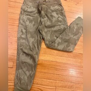 Prana Camo Jogger Pants in Olive Green